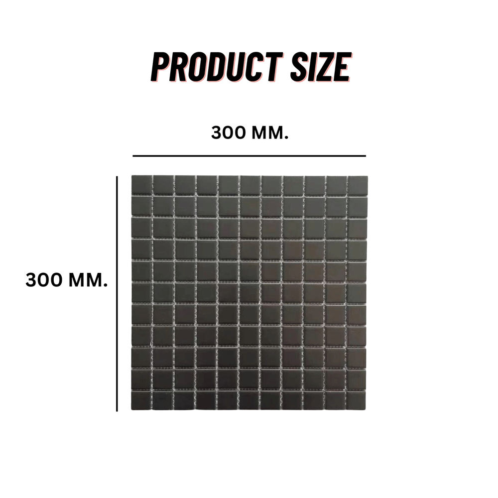 โมเสค TIMELESS TILES รุ่น CLASSIC SQUARE 25 ขนาด 30X30 ซม. สีเทา ผิวด้าน MATTE BLACK โมเสคเซรามิกทรงสี่เหลี่ยมจัตุรัส_1